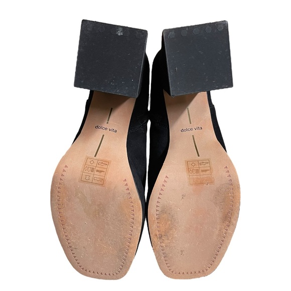 Dolce Vita Ulysses Square Toe Platform Boots Chunky Heel Black Size 7.5 - Picture 7 of 8